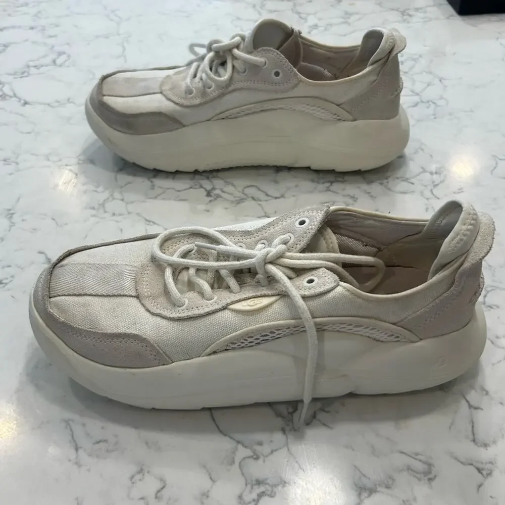 Ugg LA Cloud Low Top Cream Sneaker Shoe Size 10